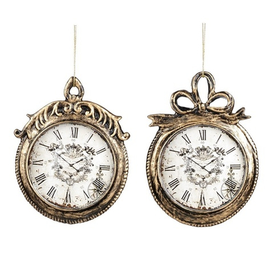 Часы античные, ёлочное украшение [Арт. PL 52632]