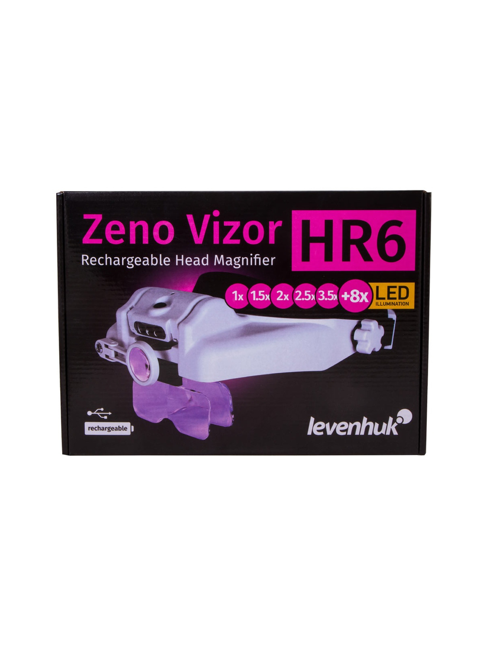 Лупа налобная с аккумулятором Levenhuk Zeno Vizor HR6
