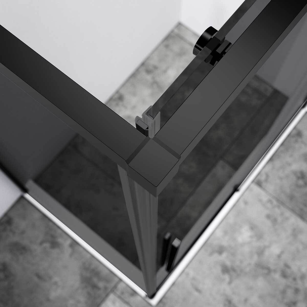 Душевой уголок Slim-N VSR-4SN9014CGB, 1400*900, черный, стекло тонированное