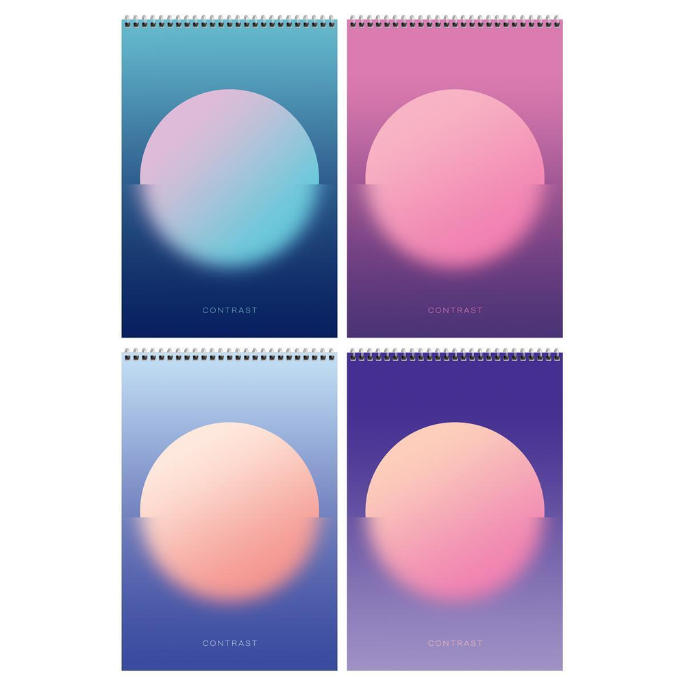 Блокнот А4 80л на гребне "Mono circle"(BG)