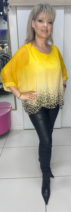 Двойная итальянская туника-пончо с переходом цвета