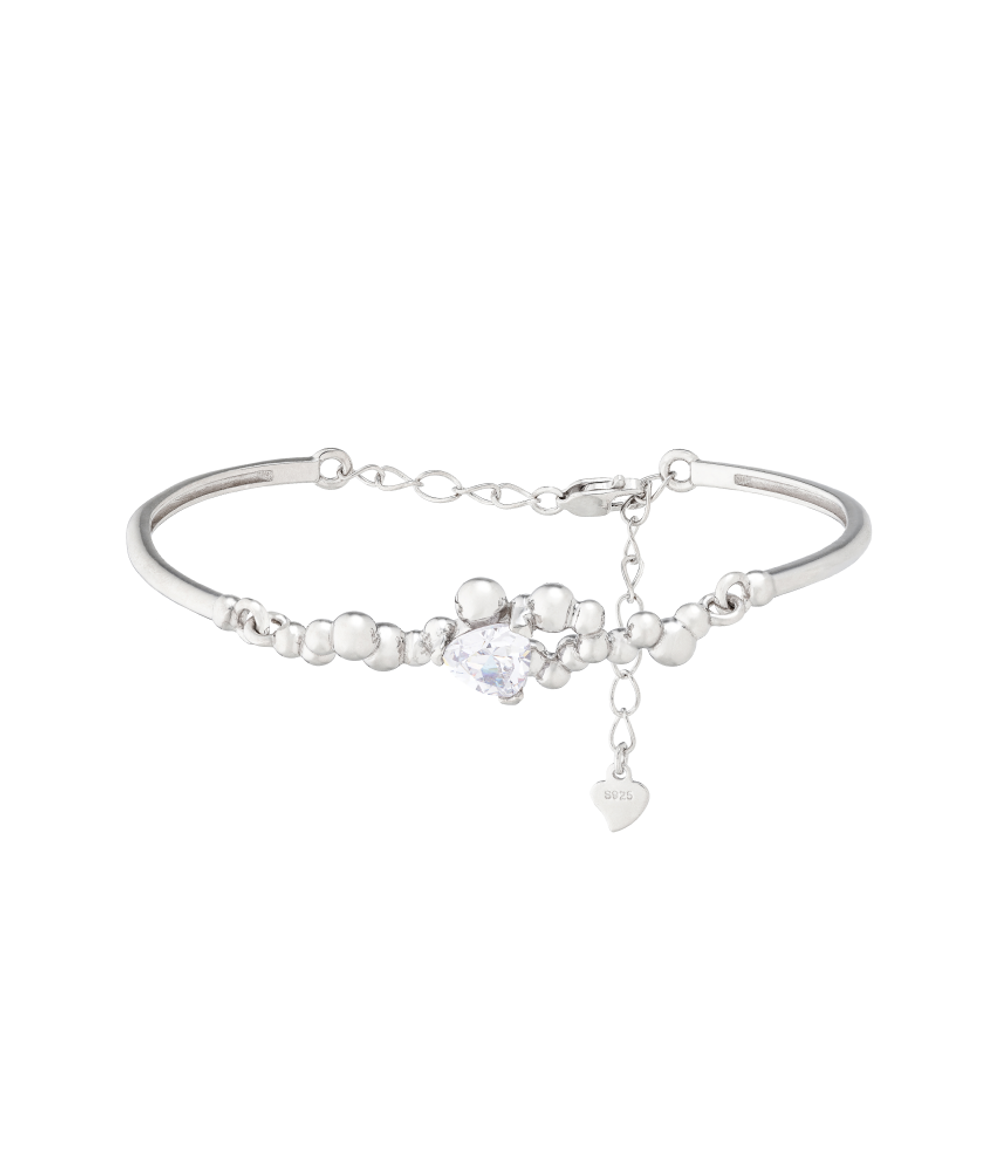 Браслет из серебра со вставкой из бесцветного фианита