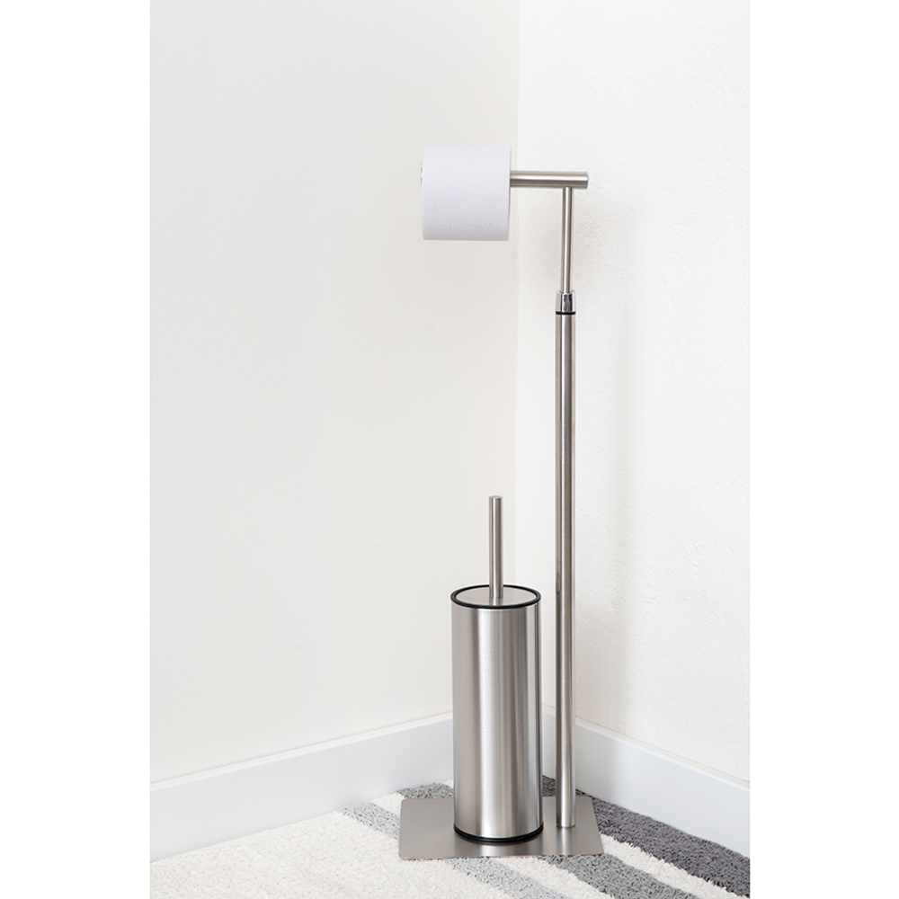 Держатель для туалетной бумаги с ершиком iver, матовый хром