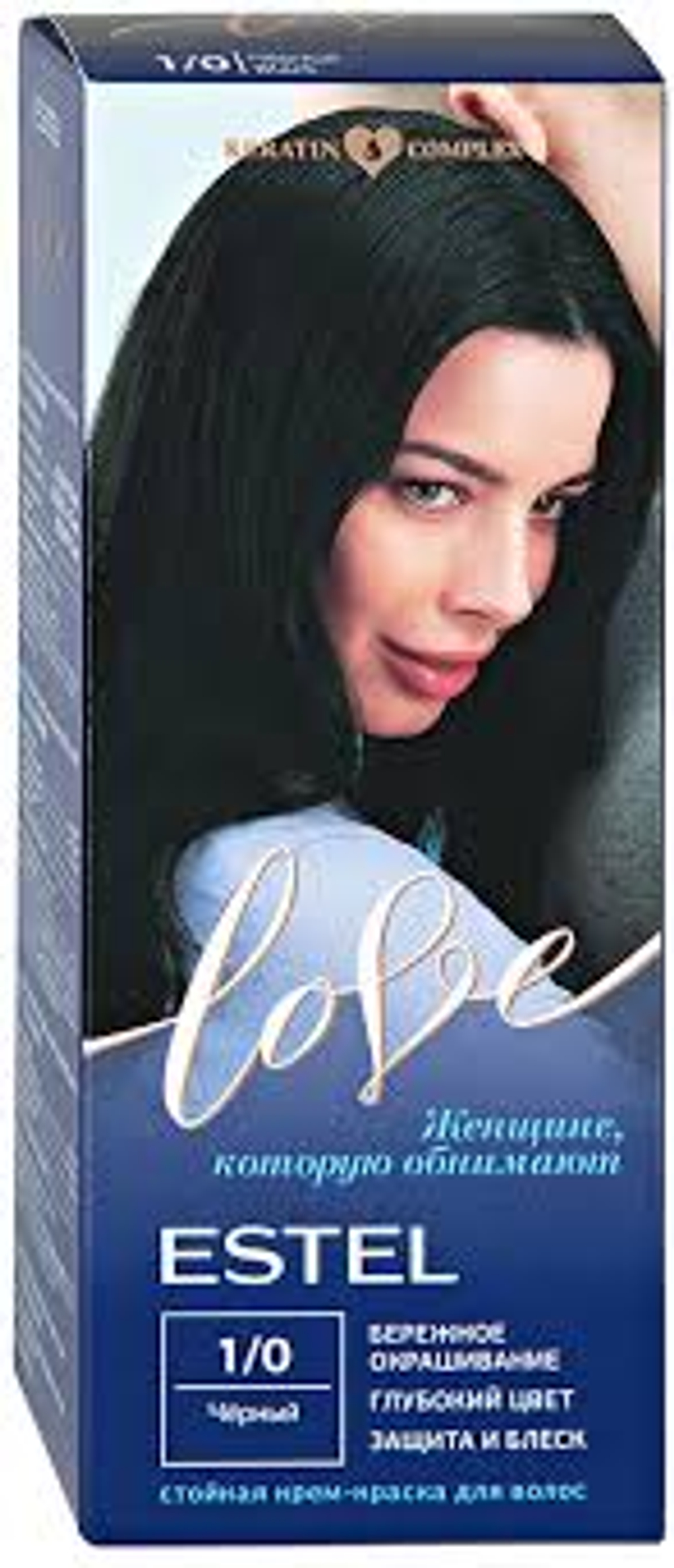 Estel Love Стойкая крем-краска для волос 1/0 черный