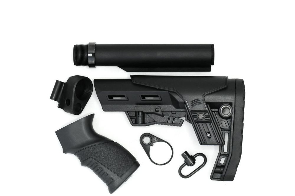 Комплект приклада на АК/Сайга, складные влево, с завышением, под оптику, Alpha CP, K.Arma