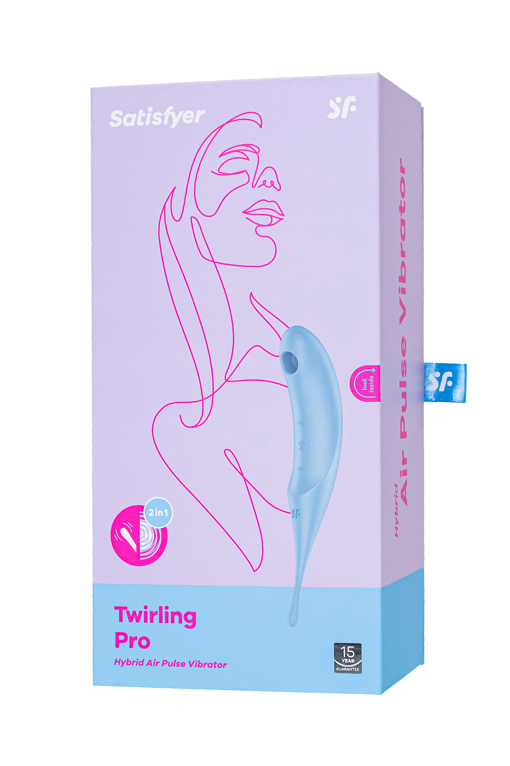 Вакуум-волновой бесконтактный стимулятор клитора Satisfyer Twirling Pro, силикон, голубой