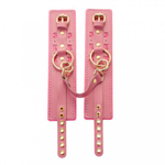 Оковы розовые с надписью SEX, фетр, золото