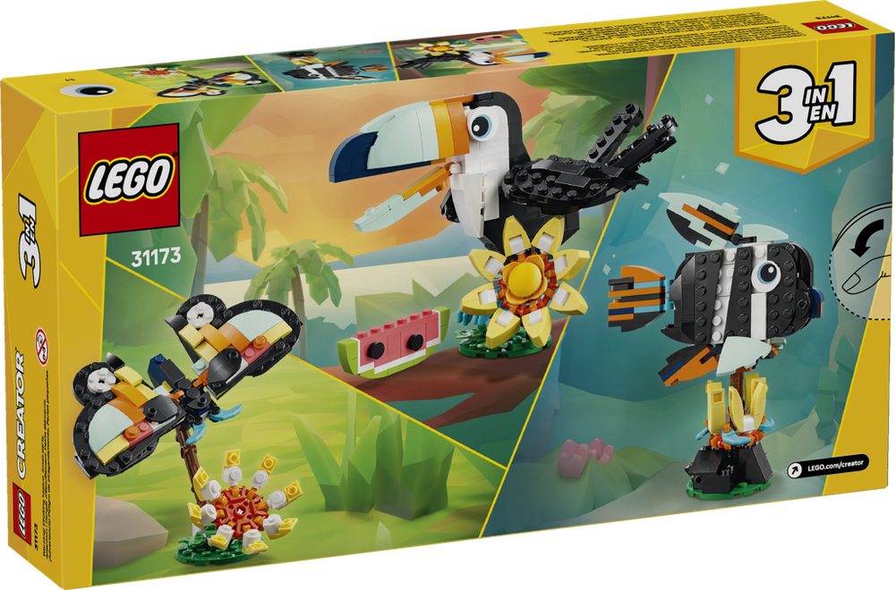 Конструктор LEGO Creator 31173 лего Дикие животные: Тропический тукан — 3в1, 7+