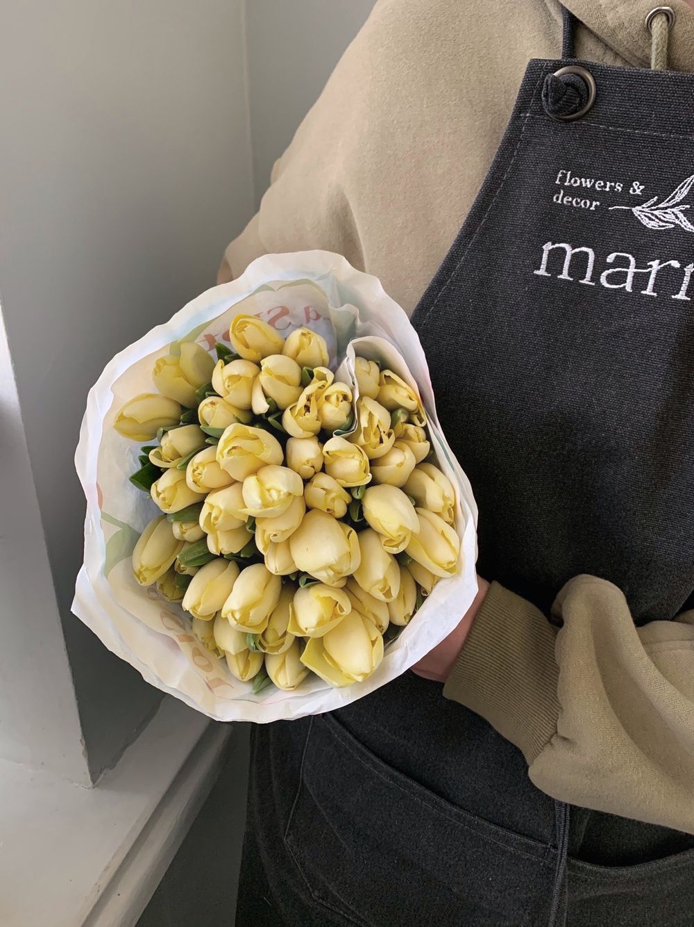 Тюльпаны классика - лимонный цвет