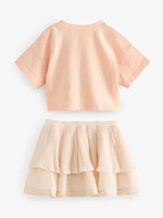 Футболка и юбка в комплекте для девочки Next E54-800, Персиковый