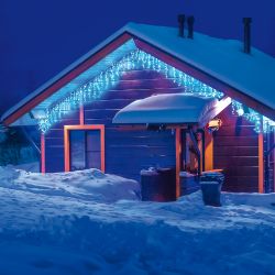 ULD-B12006-195-TTK BLUE-WHITE IP44 Бахрома светодиодная с эффектом мерцания. 12м. Соединяемая. 195 светодиодов. Синий и белый свет. Провод прозрачный. ТМ Uniel