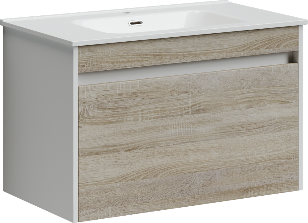 Тумба с раковиной Sancos Smart, 79 см., эмаль белый, SM80E