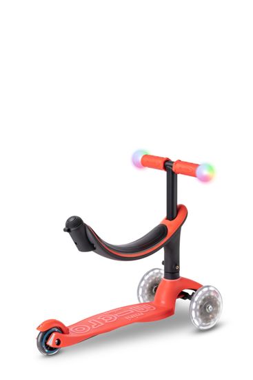 Самокат Micro Mini2Grow Deluxe Magic LED красный