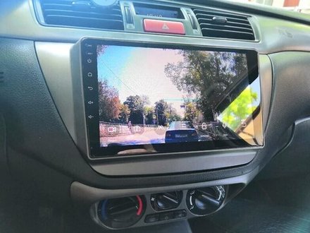 Магнитола для Mitsubishi Lancer 9 (CS), Cedia, Evolution 7-9 (CT) (рамка серая) - Parafar PF950RN2K на Android 13, QLED+2K, ТОП процессор, 4Гб+32Гб, CarPlay, 4G SIM-слот