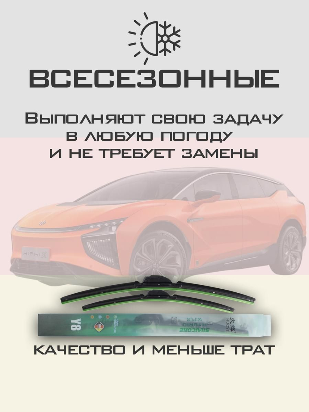 Щетки стеклоочистителя HUOYE Y8 700/600 мм на HiPhi X | Push button
