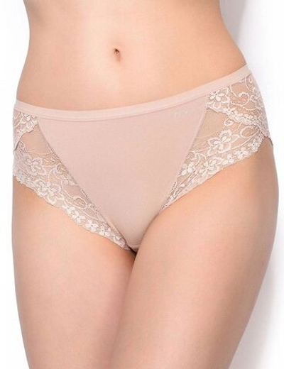 Высокие трусики с кружевом Charm (Размер: L) (Цвет: телесный)