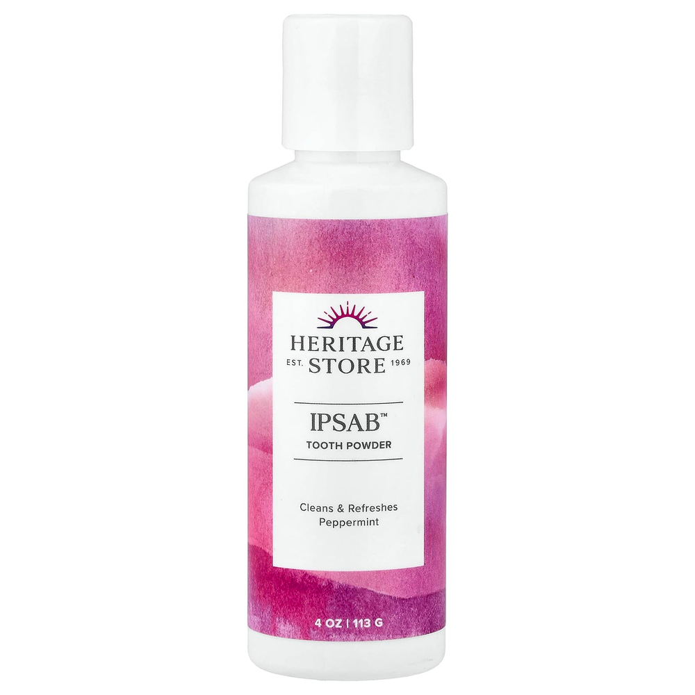 Heritage Store, IPSAB™, зубной порошок, перечная мята, 113 г (4 унции)