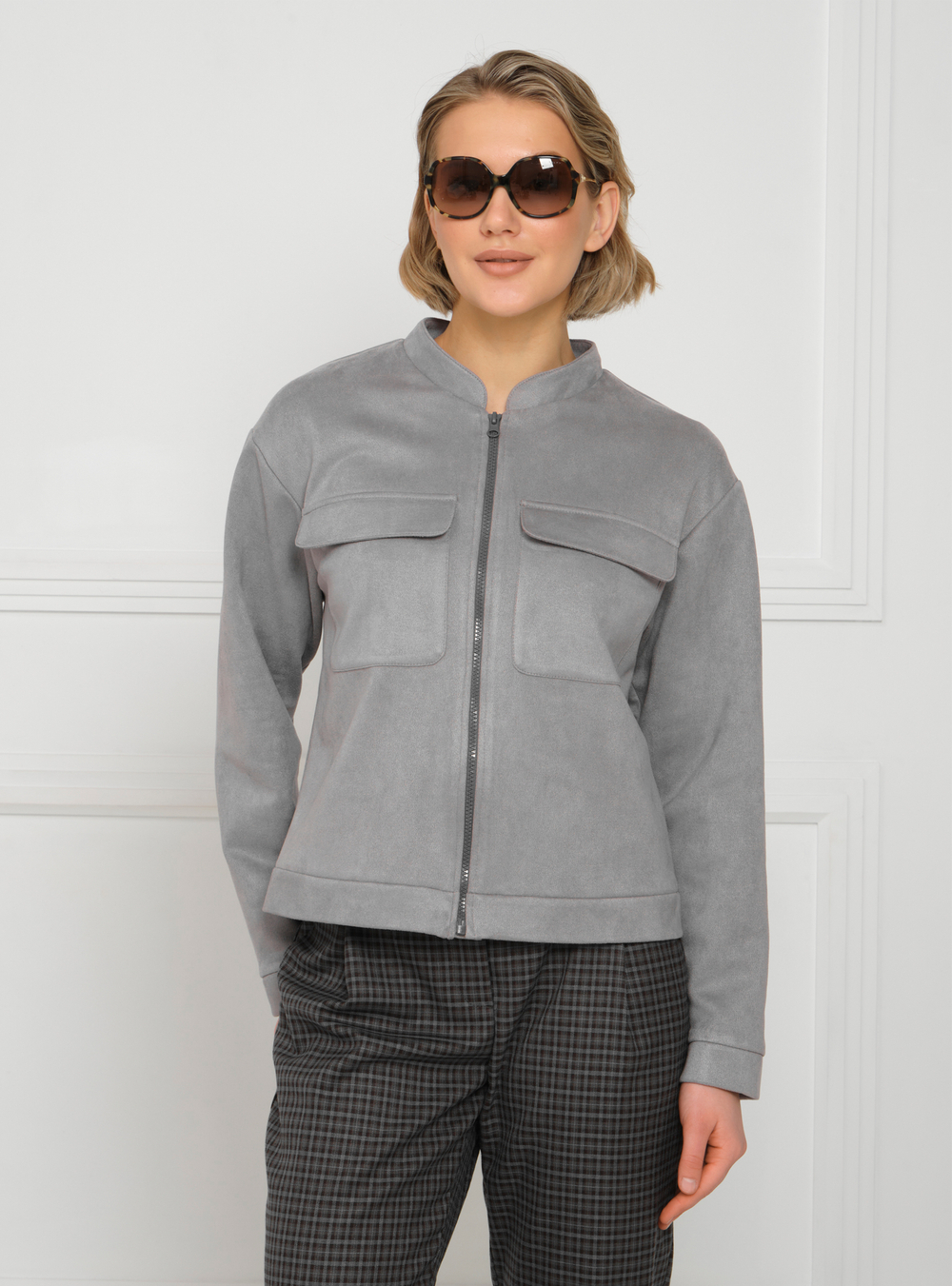 Бомбер женский АЛЕКСА (Светло серый)