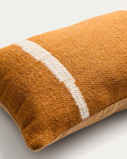 Чехол для подушки Daila оранжевого цвета 100% ПЭТ с рисунком в стиле икат 30 x 50 см