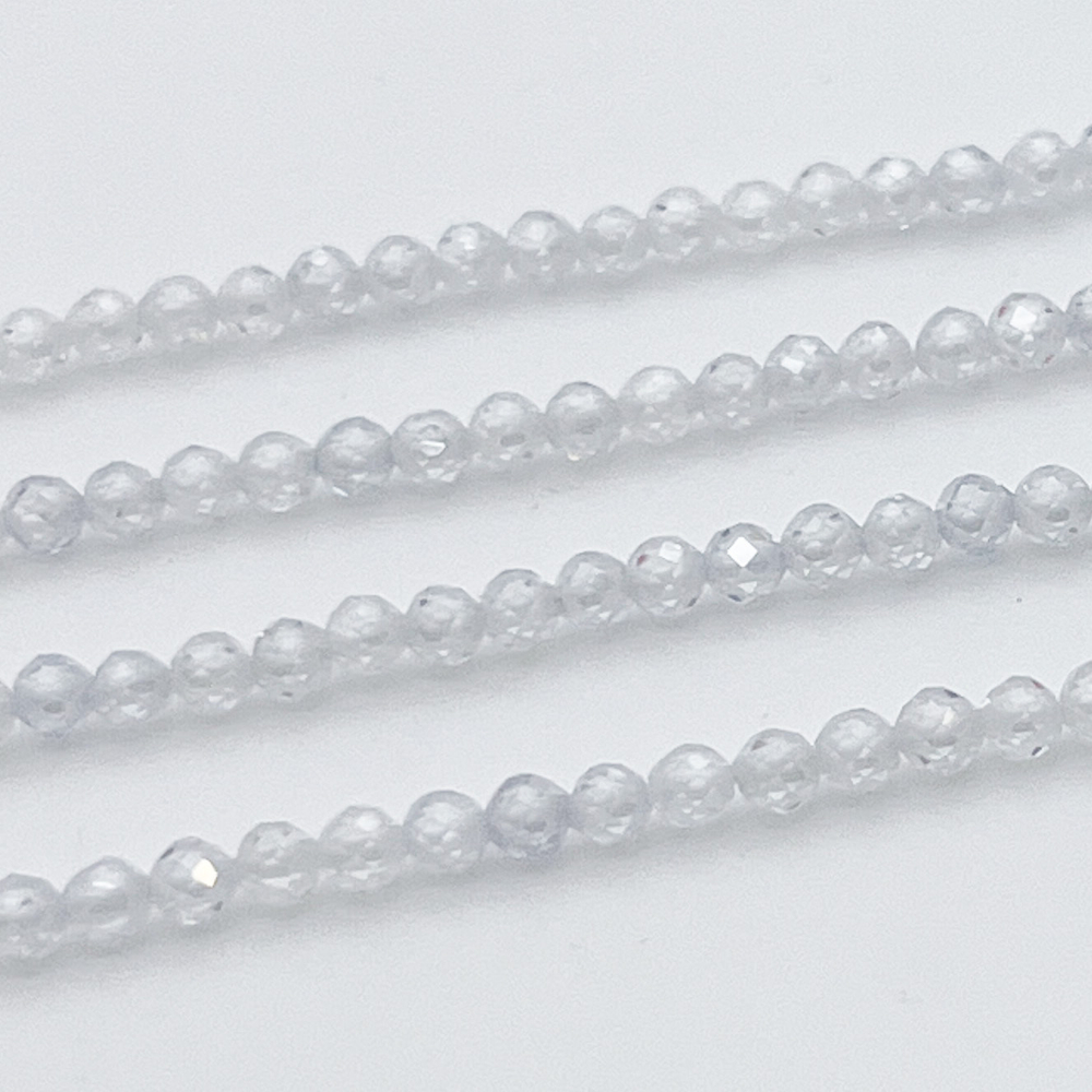 Фианит (кубический цирконий), цвет прозрачный, размер 3 мм, цена за нить 38 см