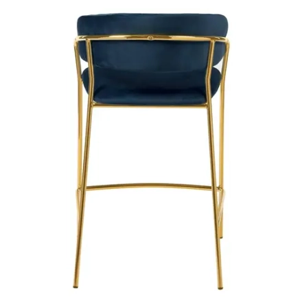 Стул полубарный Bradex Home Turin синий с золотыми ножками