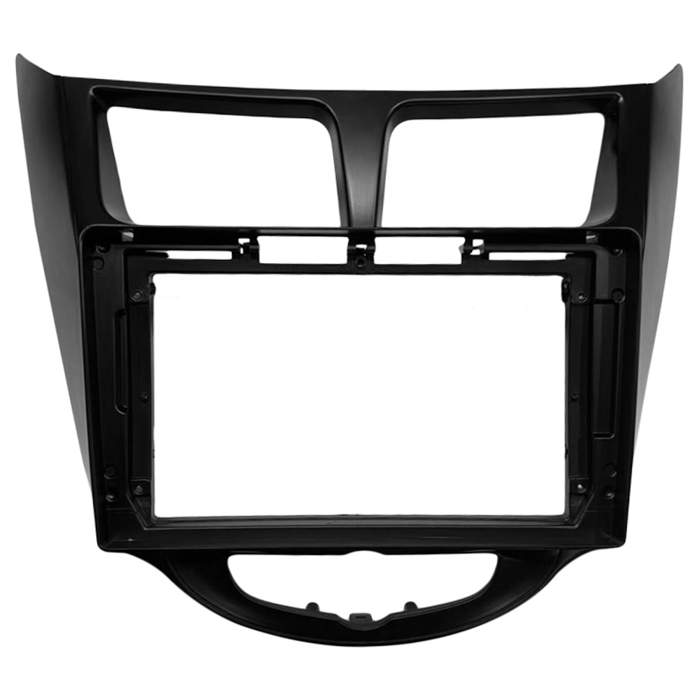 Комплект рамки с разъёмами 9" Hyundai Solaris 1 2010-2017 (F3) черная матовая - Car-Smart 7011-3