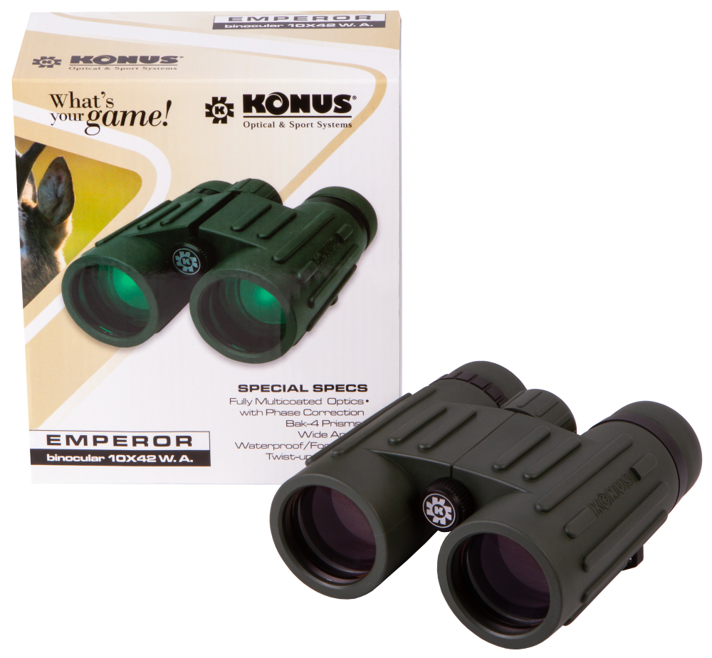 Бинокль Konus Emperor 10x42 WA Green