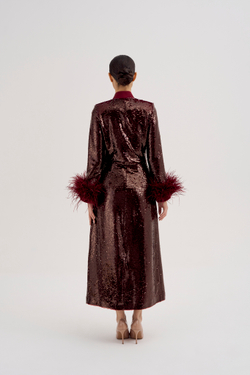 Сюртук Rubinia (Рубиния) бордо пайеточный