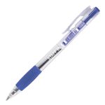 Ручка шариковая автоматическая с грипом STAFF "Basic" BPR-820, СИНЯЯ, корпус прозрачный, 0,7 мм, линия письма 0,35 мм, 142820