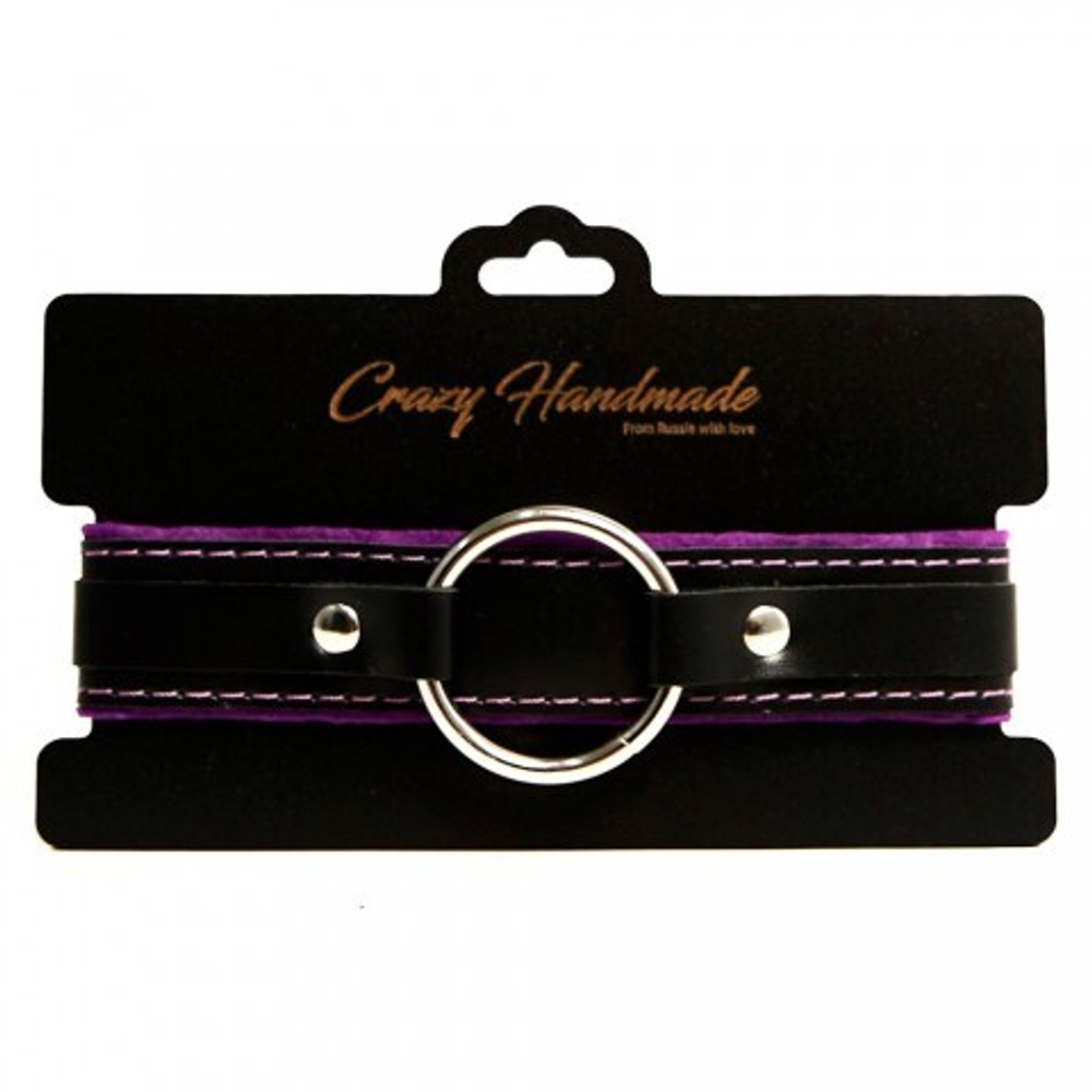 Ошейник с мягкой фиолетовой подкладкой