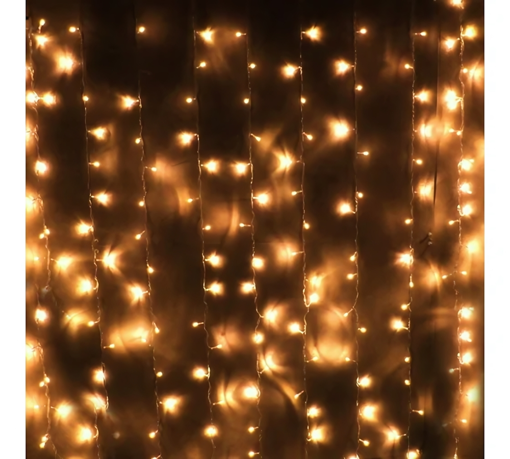 Гирлянда для улицы ЗАНАВЕС ш2*в1,5м 320 ламп, 8 реж. теплый белый (Серпантин)