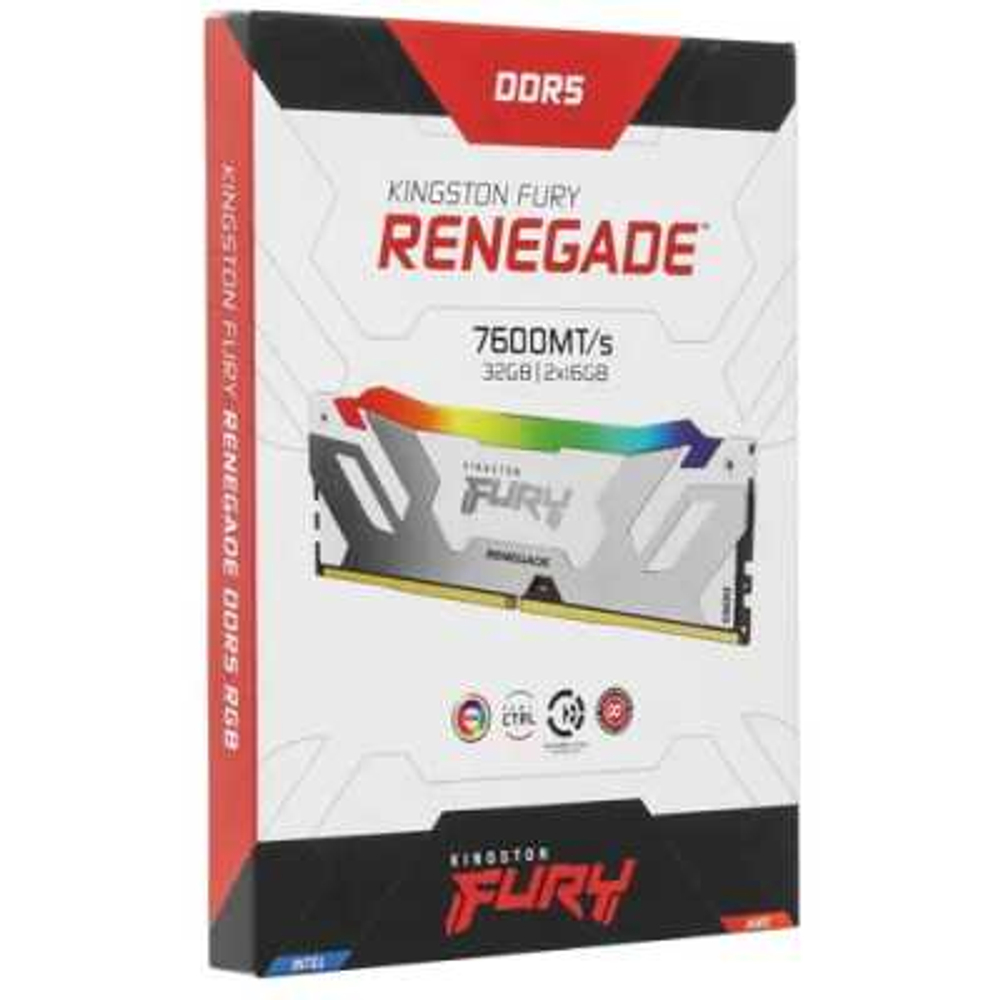 Оперативная память Kingston Fury Renegade Silver/White RGB XMP KF576C38RWAK2-32