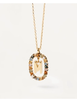 Колье женское PDPaola Буква M серебро 925 пробы покрытое золотом 750 пробы CO01-272-U