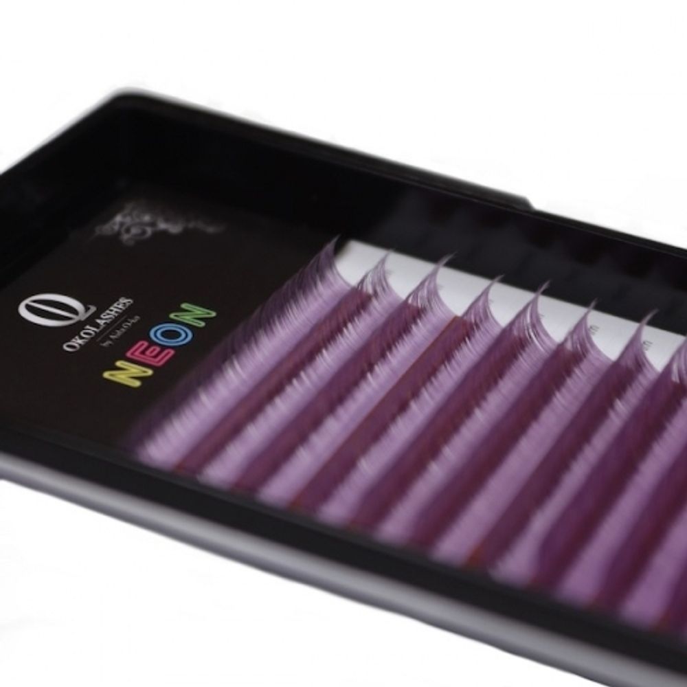 Фиолетовые неоновые ресницы okolashes NEON MIX - 16 линий