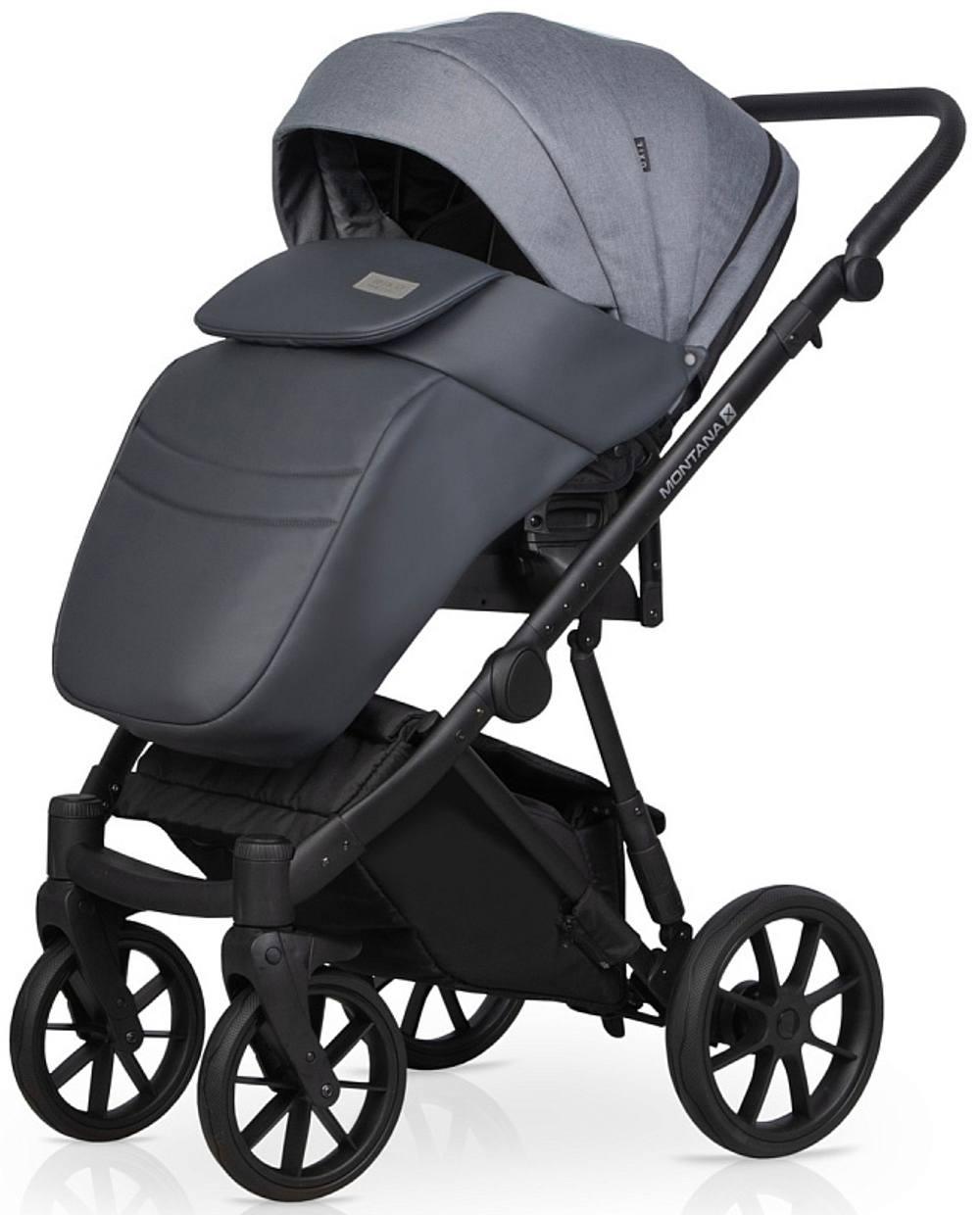 Детская коляска Riko Basic Montana Plus X 2 в 1 40 Graphite (графит+серый)