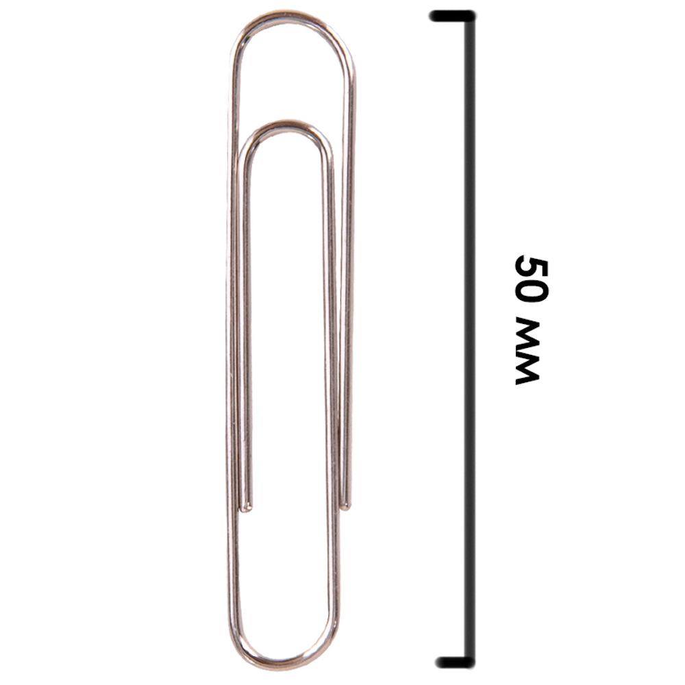 Скрепки DELI 50 мм, никелированные, 100 шт/упак