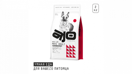 AJO Dog 12кг Maxi Adult Сухой корм для взрослых собак крупных пород Индейка, оленина с гречкой