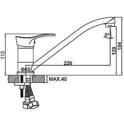 Смеситель для кухни, шаровый LEDEME L4214 цинк