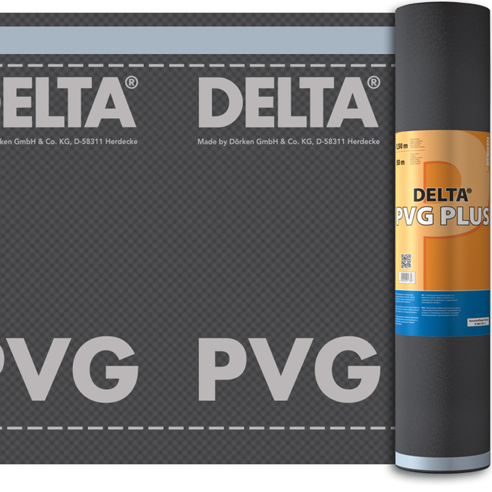 DELTA-PVG PLUS гидро- и пароизоляционная плёнка с двумя зонами проклейки (1.5х50м), шт