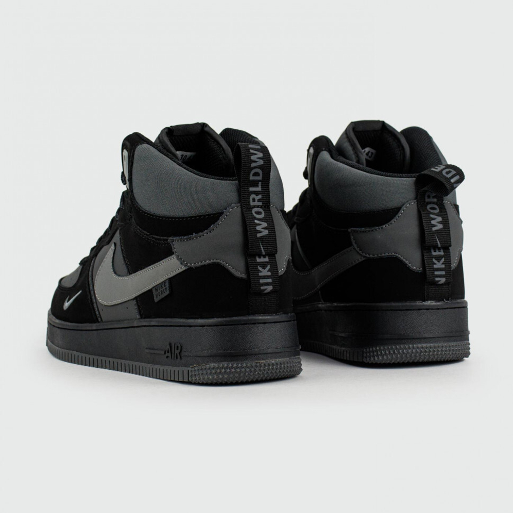 кроссовки Nike Air Force 1 Mid Black / Grey Winter