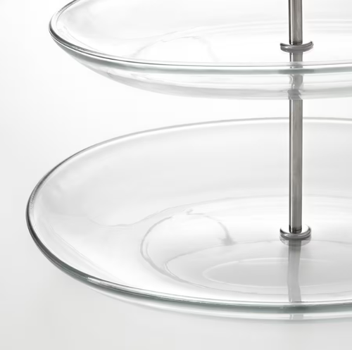 КВИТТЕРА KVITTERA Поднос 3 уровня, стекло/нержавеющая сталь