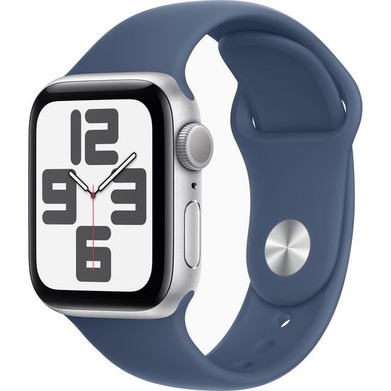 Apple Watch SE 2024 GPS 40mm Silver Aluminum Case with Denim Sport Band