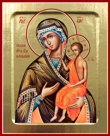 Икона Пресвятой Богородицы, Воспитание на дереве: 125 х 160 (Синопсисъ)