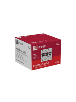 Реле напряжения и тока трехфазное с дисплеем MRVA-3 63A EKF MRVA-3-63A