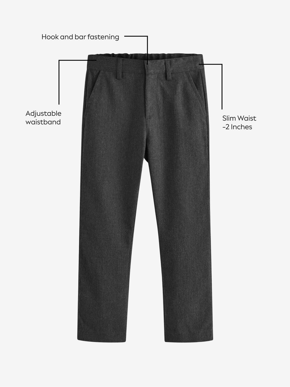 Брюки школьные прямые для мальчика Next 196-745, Серый