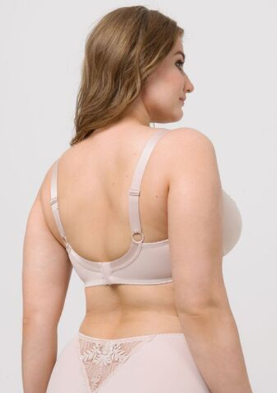 Бюстгальтер на каркасах с украшенной кружевом чашкой (Размер: 85E) (Цвет: пудровый)