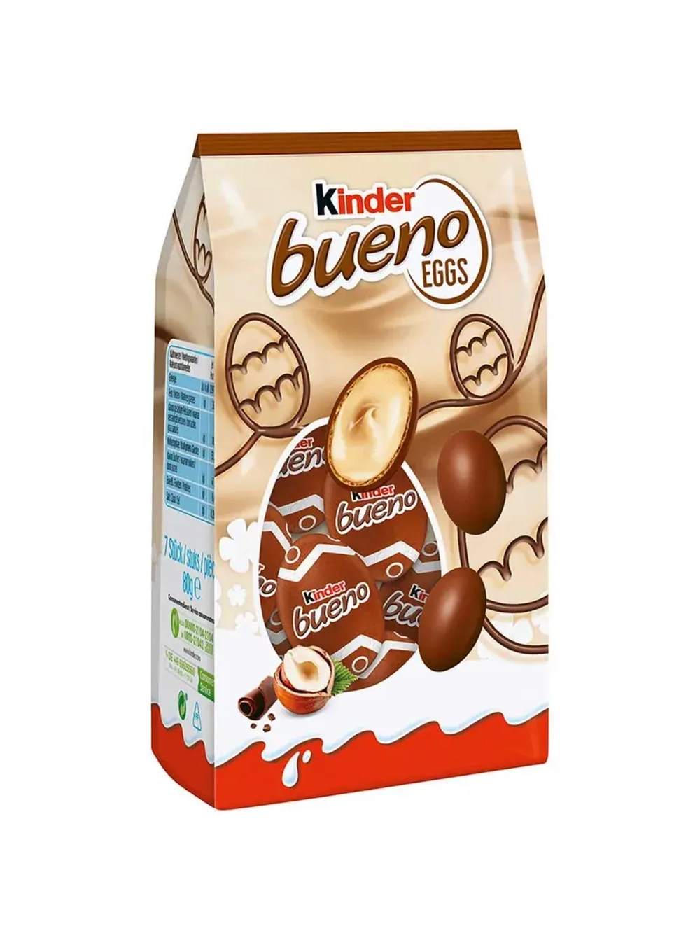 Bueno Eggs из молочного шоколада с молочно-ореховой начинкой