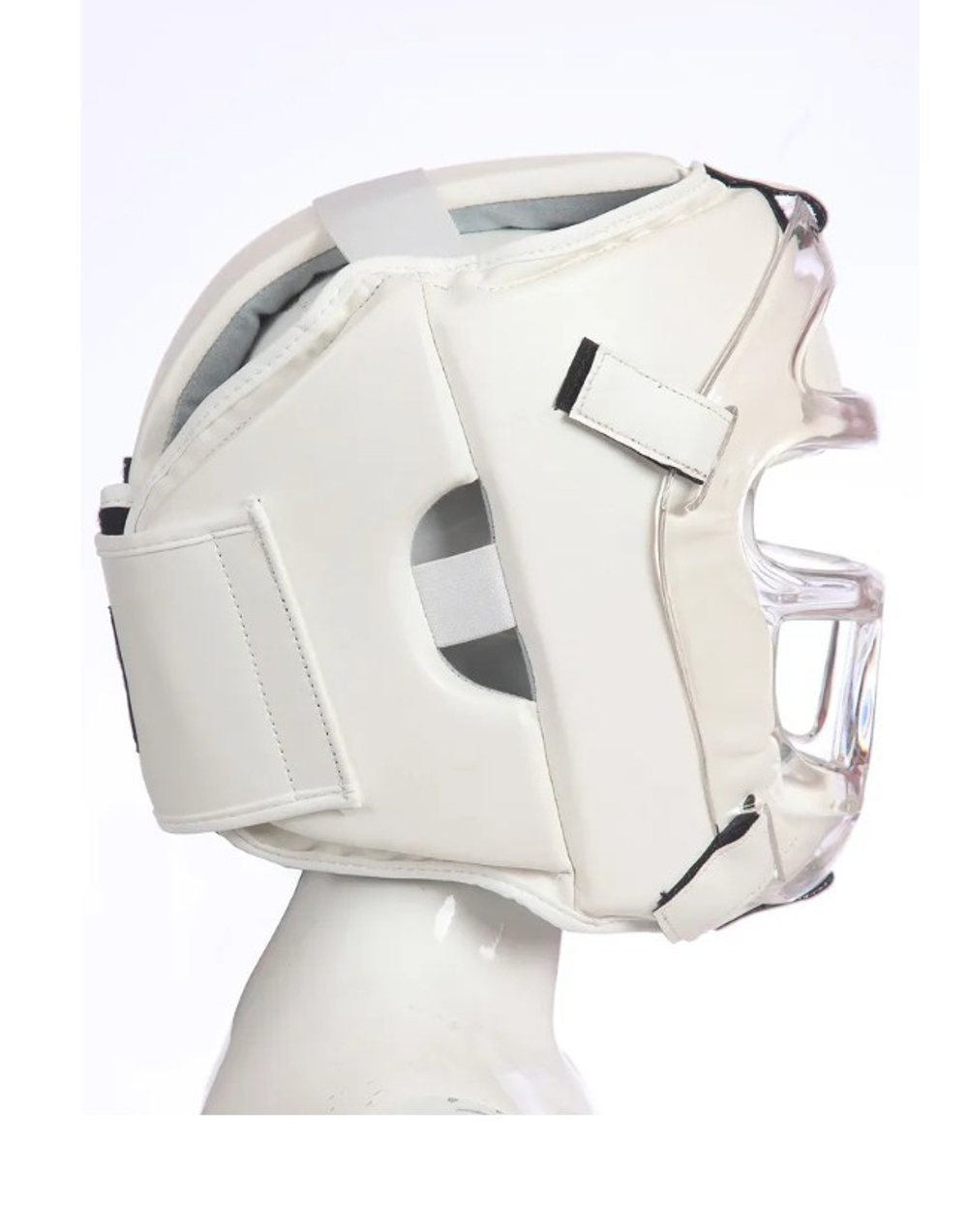 Шлем для всестилевого каратэ со съемной маской (белый)