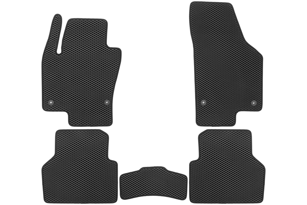 Коврики в салон EVA для VOLKSWAGEN Tiguan I, Ir 2007-2018 (черная окантовка), 5шт. арт.EVA.B.0505102122110KH