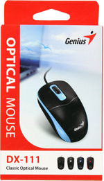 Genius Optical Mouse DX-111 <Black/Grey> (RTL)  USB 3btn+Roll  (31010034401)
